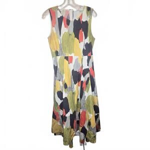 COS Multi color A line Paint stroke dress 100% cotton Size 38/8